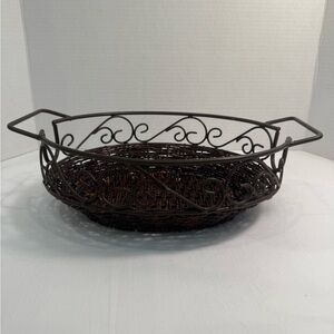 Metal & Wicker Basket — Versatile Kitchen & Home Décor